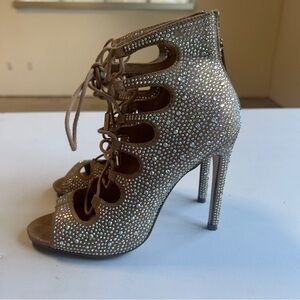 Steve Madden Gold Rhinestone Heels